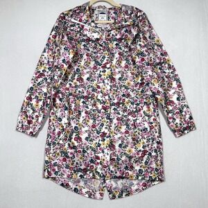 Joules Rain Jacket Womens 4 Right As Rain Go Lightly Hooded Waterproof Floral